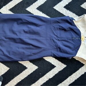 Calvin Klein Midnight Blue and Cream Dress